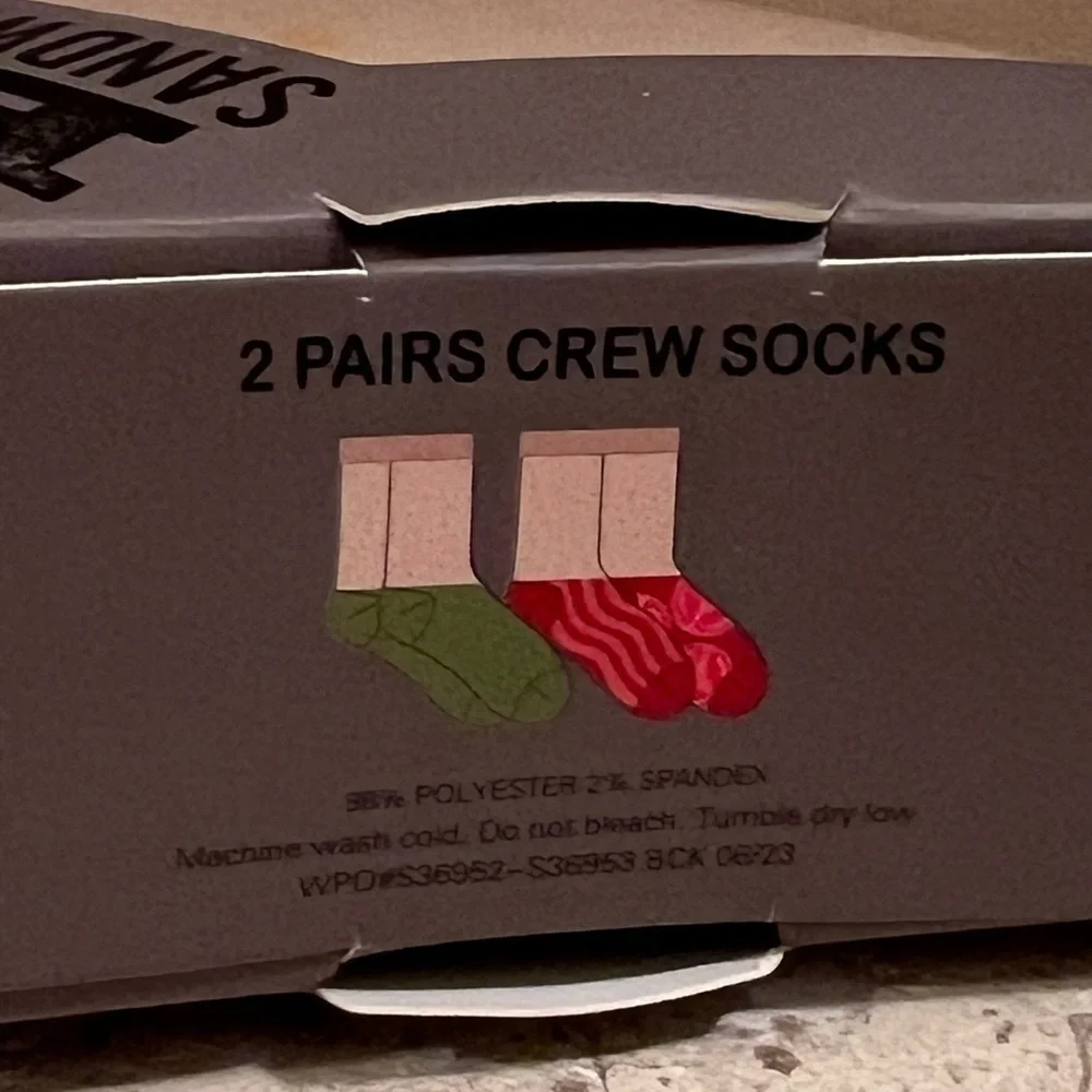 Funny BLT sandwich crew socks 2 pairs